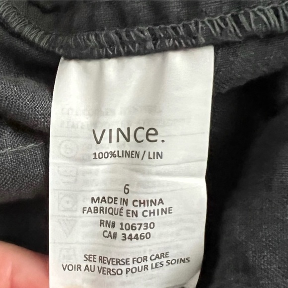 Vince Dark Gray Linen Cuffed Shorts - Picture 9 of 10